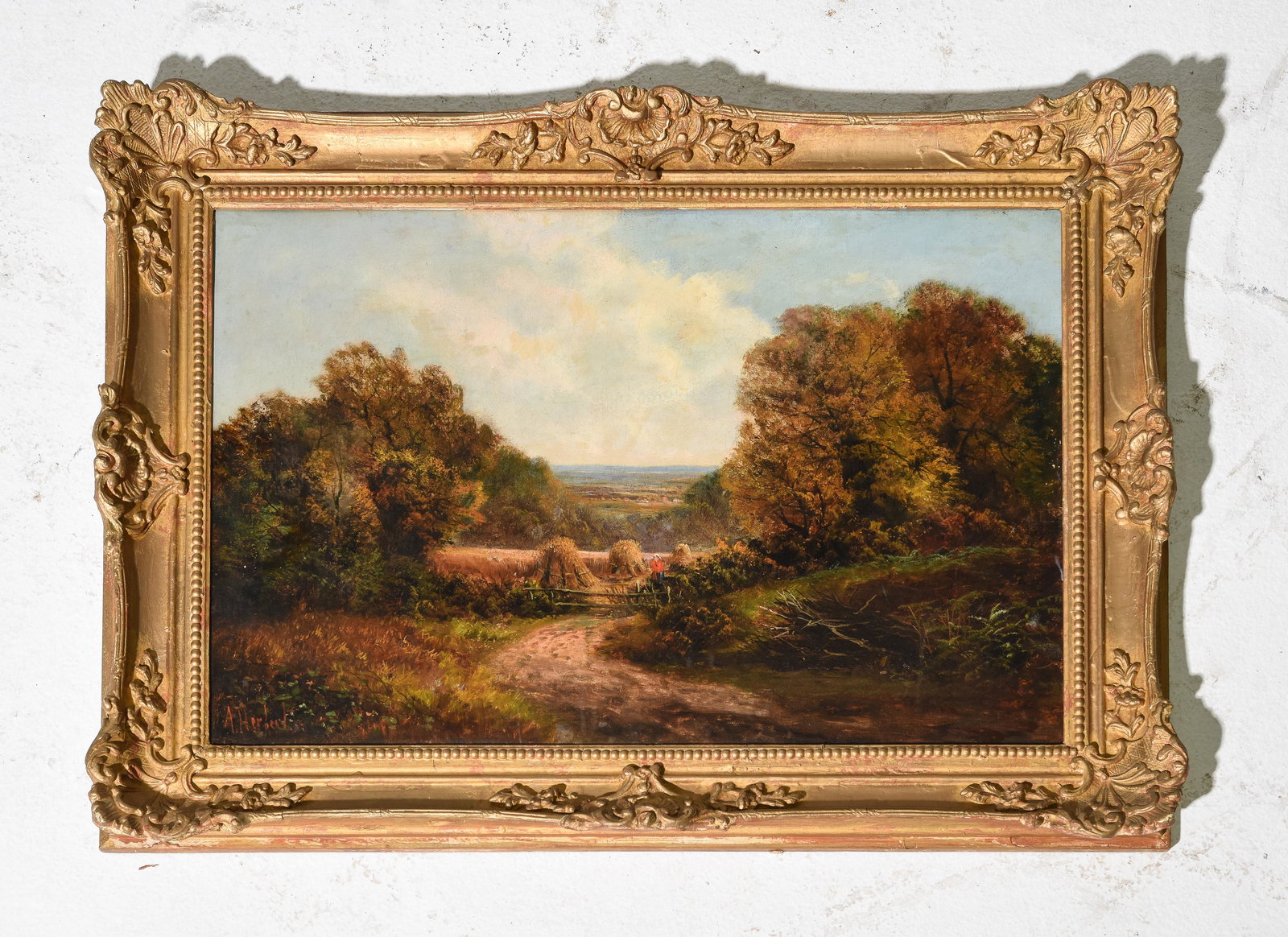 A. Herbert Oil on Canvas "Cornfield" c.1860's (1 of 3)