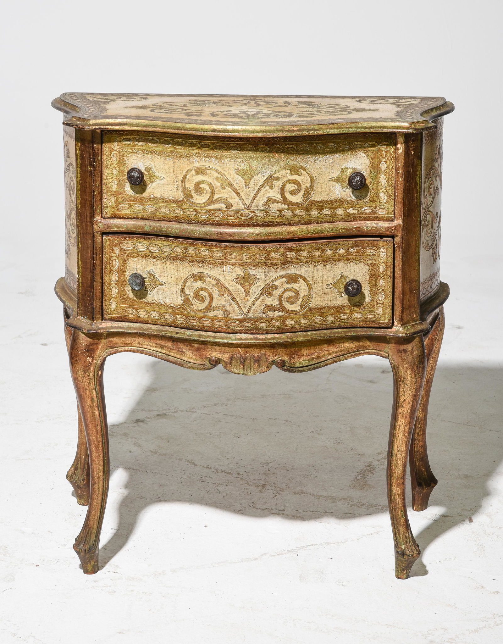 Florentine White & Gold 2 Drawer Occasional Chest (1 of 3)