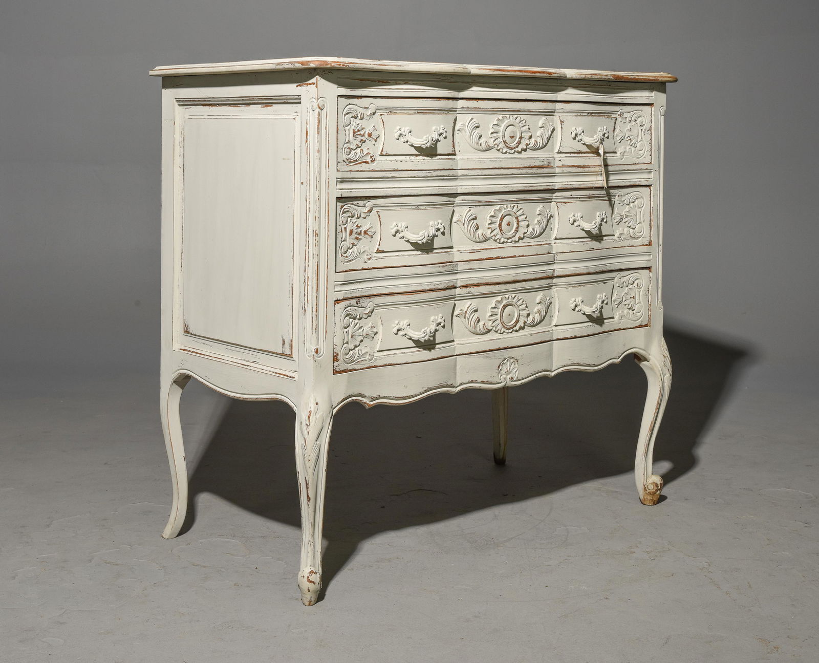 Louis XV Style Painted Oak 3 Drawer Chest (1 of 3)