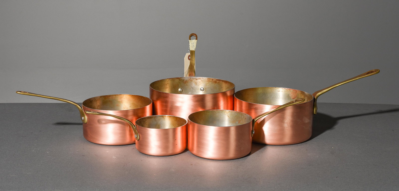 5 French Polished Copper Sauce Pans #1 (1 of 3)