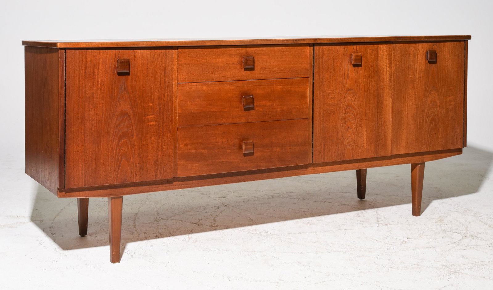 Mid Century Modern Teak Cocktail Sideboard: Danish Modern Style Teak Flip Top Cocktail Sideboard