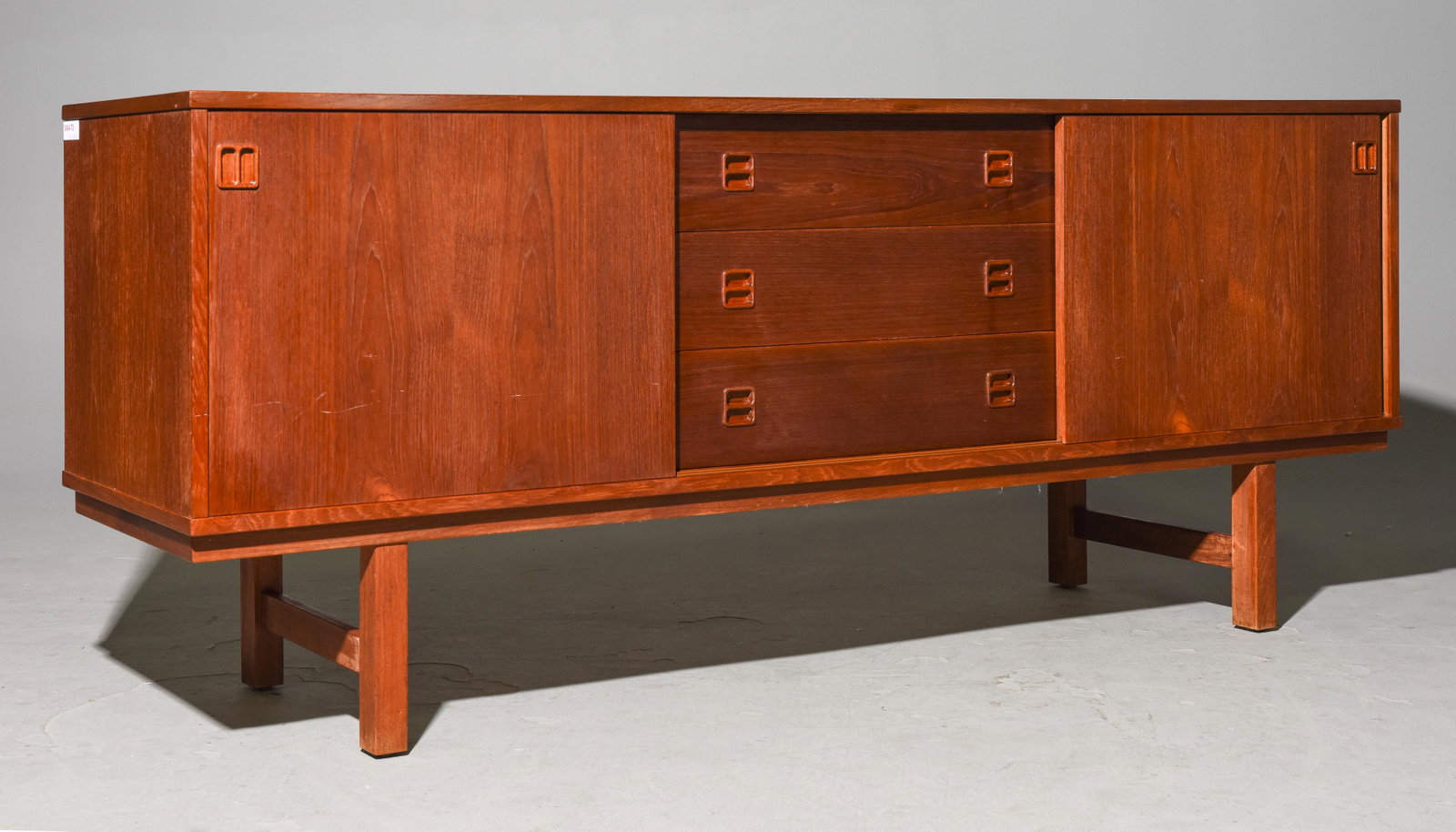 Scandinavian Mid Century Modern Sideboard: Scandinavian Mid Century Modern Sideboard with Sliding Doors