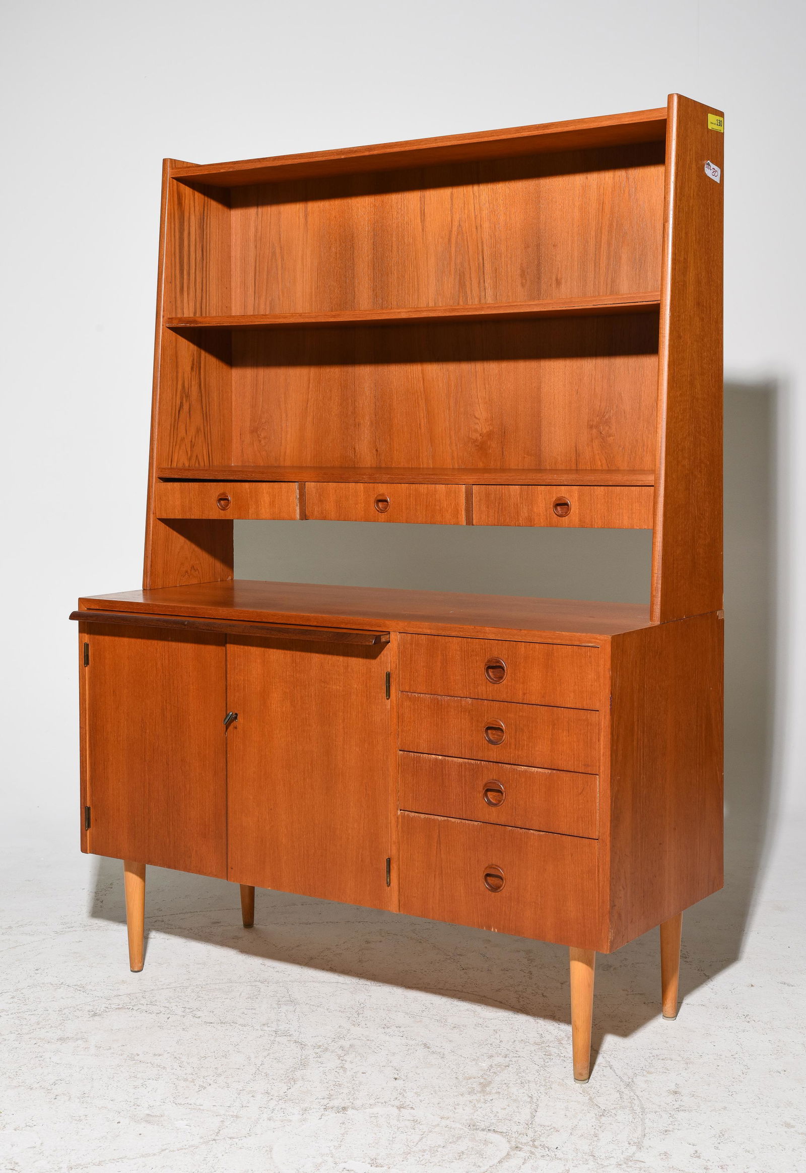 Scandinavian Mid Century Modern Bookshelf with Pull Out (1 of 5)