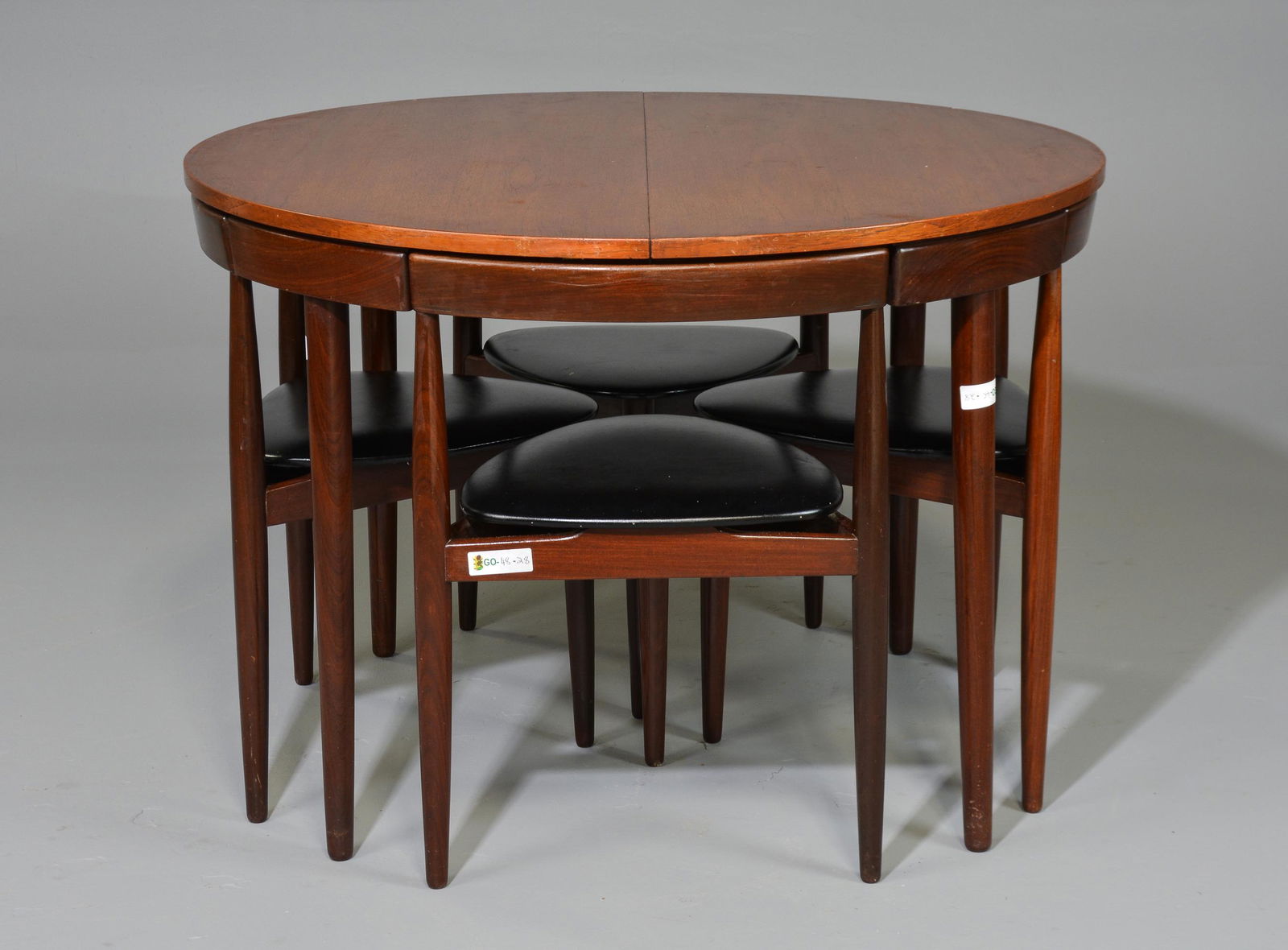 Danish Dining Table with 4 Nesting Chairs - Hans Olsen (1 of 14)