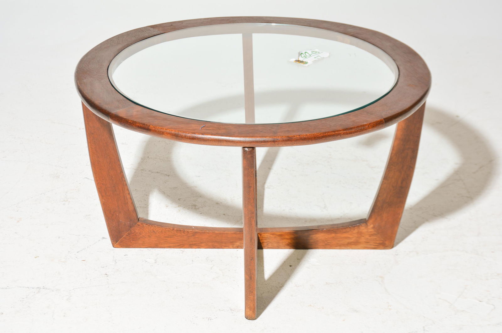 Mid Century Modern Round Glass Top Coffee Table (1 of 2)