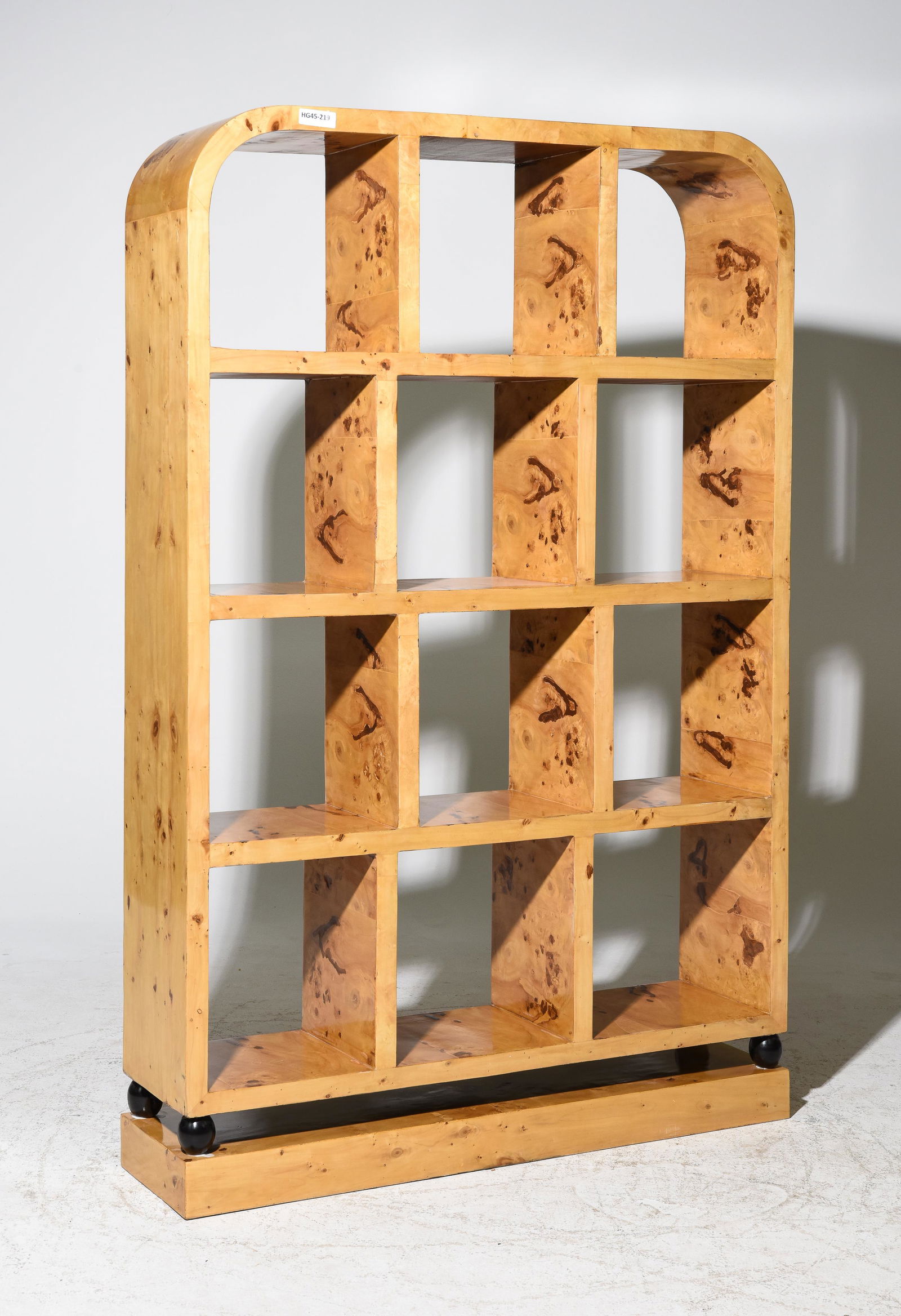 Large Art Deco Style Burled Open Shelf #1 (1 of 3)