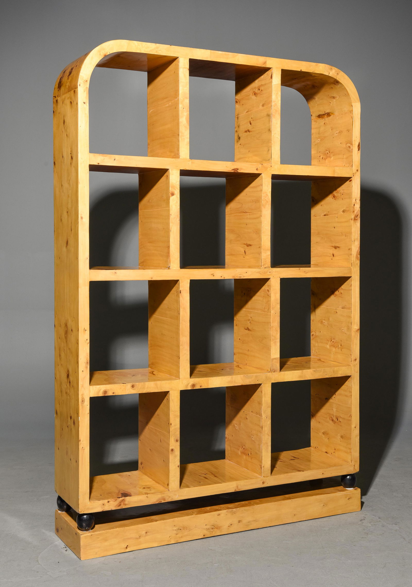 Large Art Deco Style Burled Open Shelf #2 (1 of 3)