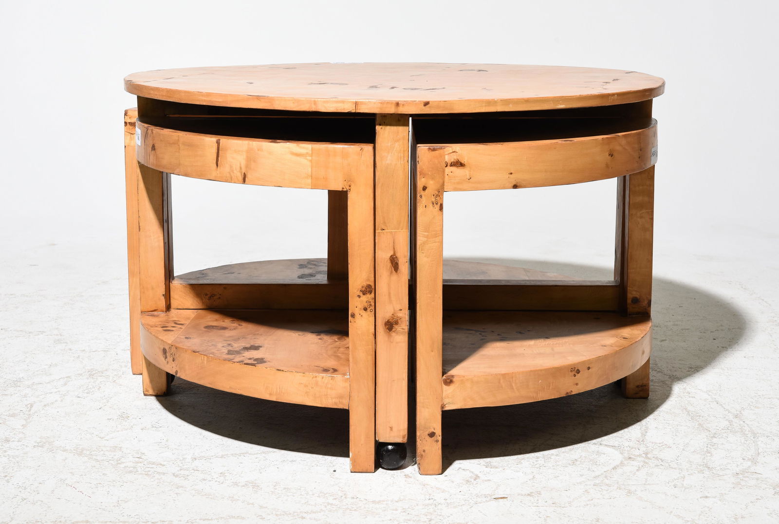 Art Deco Style Burled Nesting Coffee Table (1 of 4)