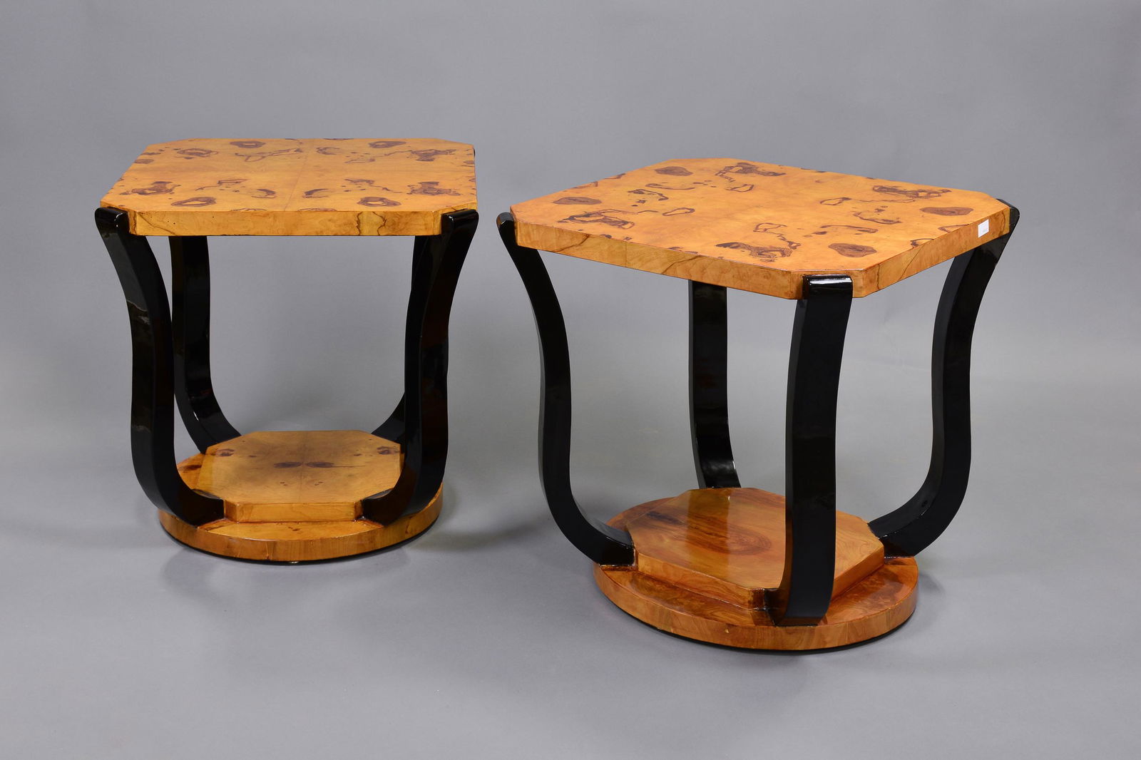 2 Art Deco Style Burled Occasional Tables (1 of 4)