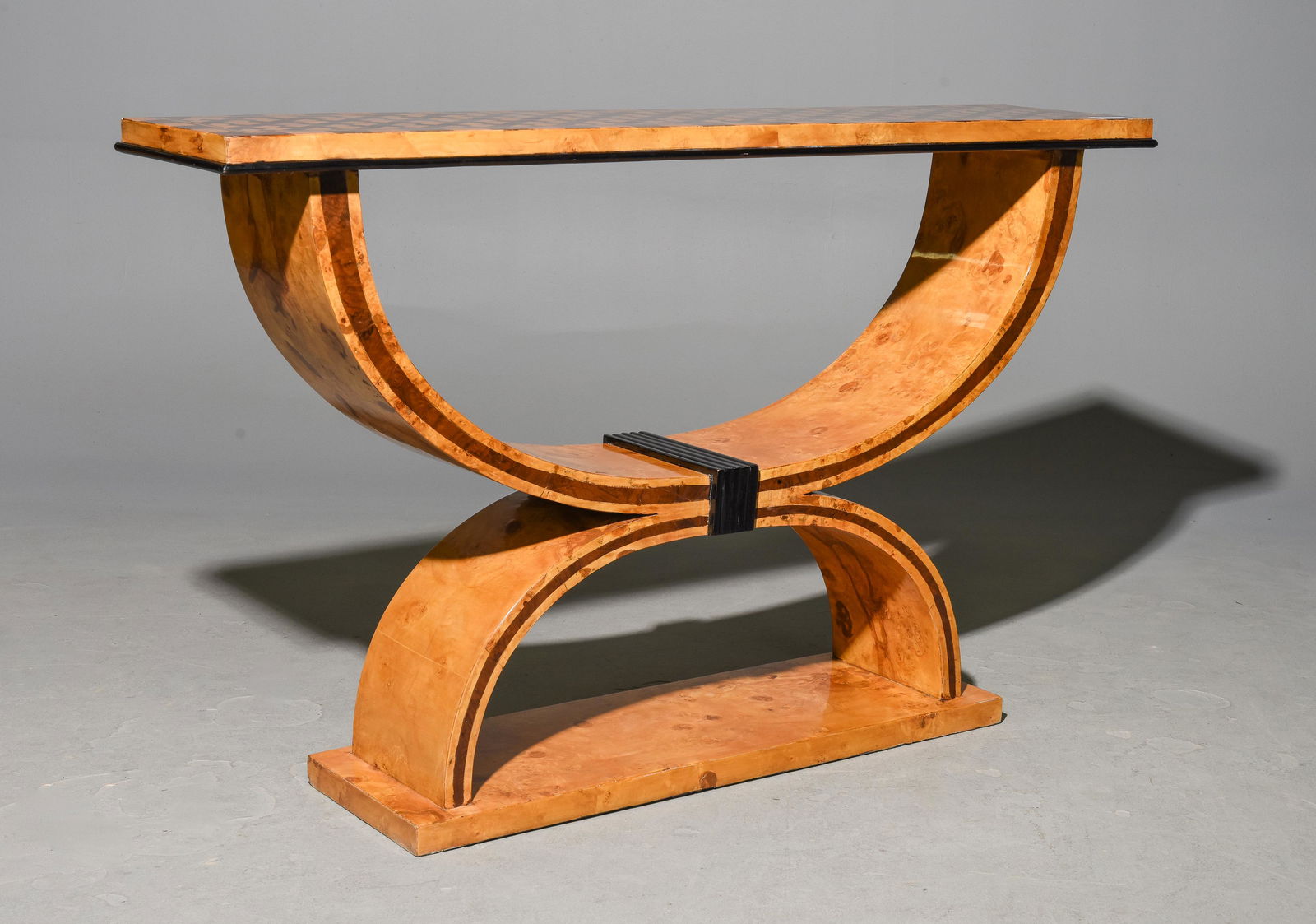 Art Deco Style Burled Console / Hall Table (1 of 2)