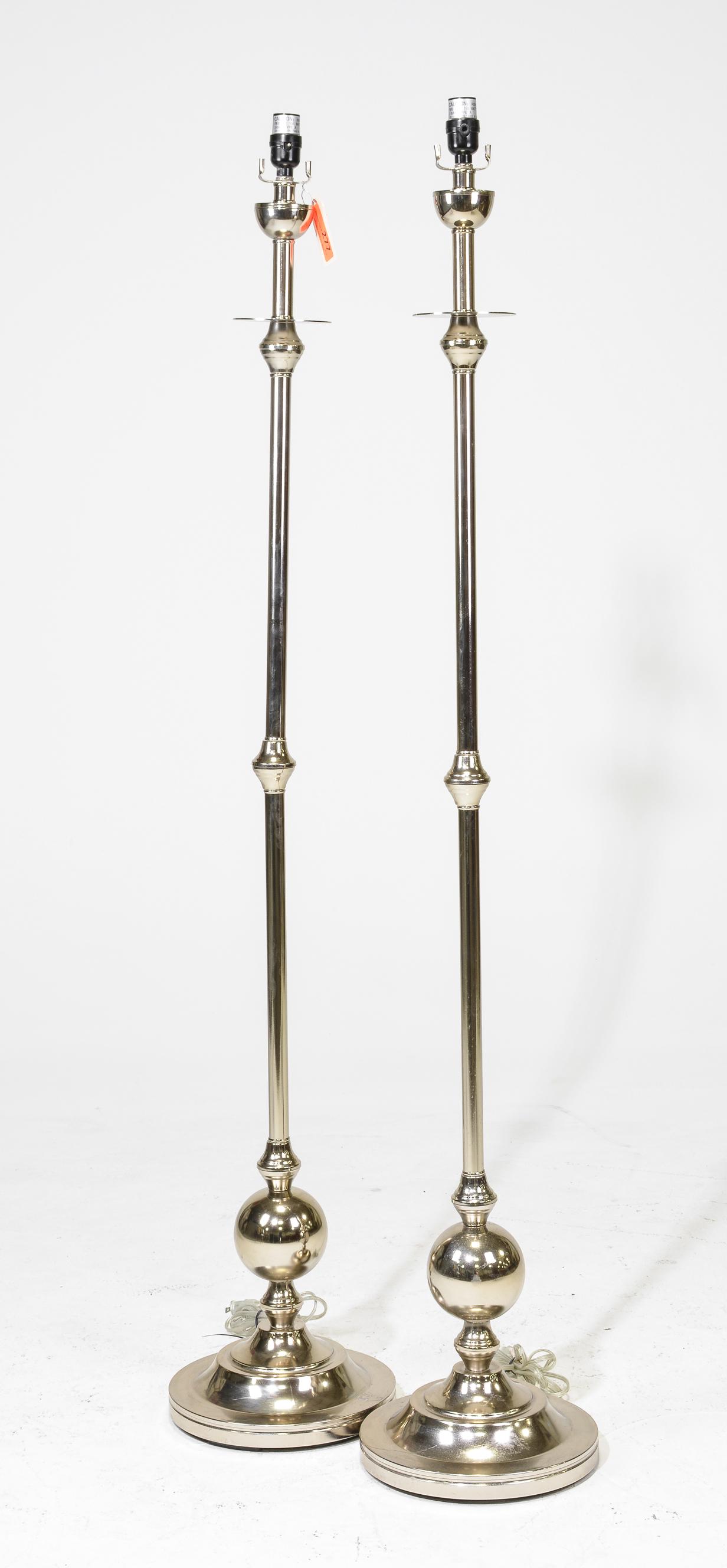 Pair of Chrome Floor Lamps (1 of 3)