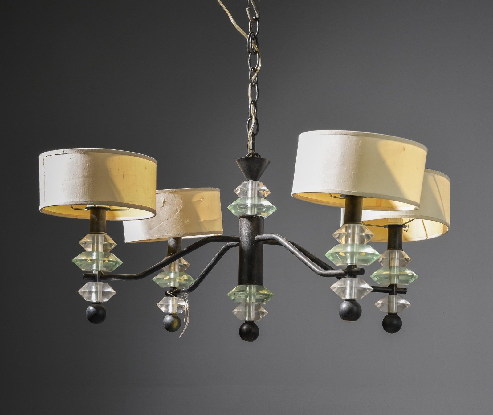 Mid Century Modern Style Metal / Acrylic Chandelier: Mid Century Modern Style Metal / Acrylic Chandelier