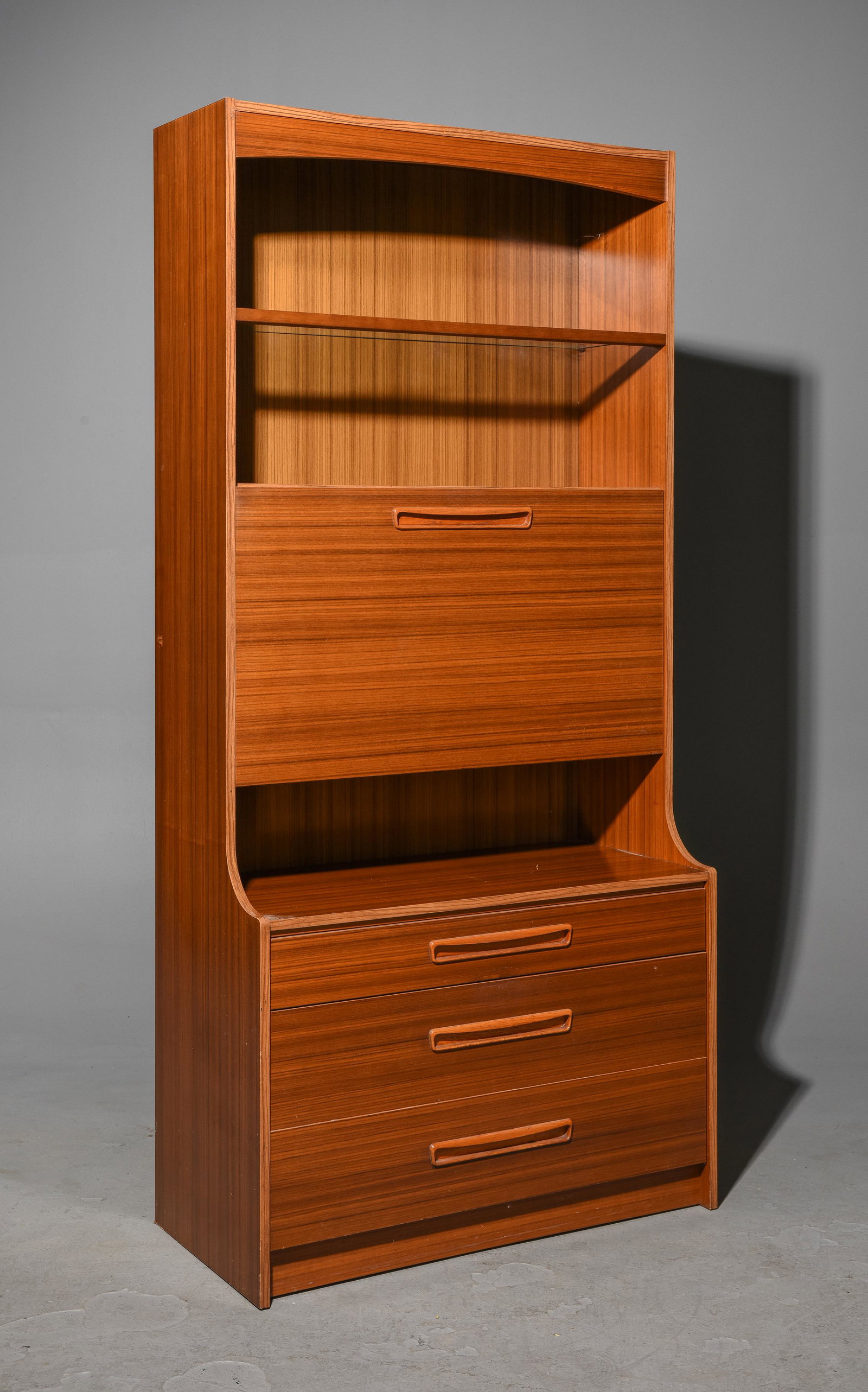 Mid Century Modern Bookshelf by Avalon: Danish Modern Style Bookshelf / Cocktail Cabinet by Avalon