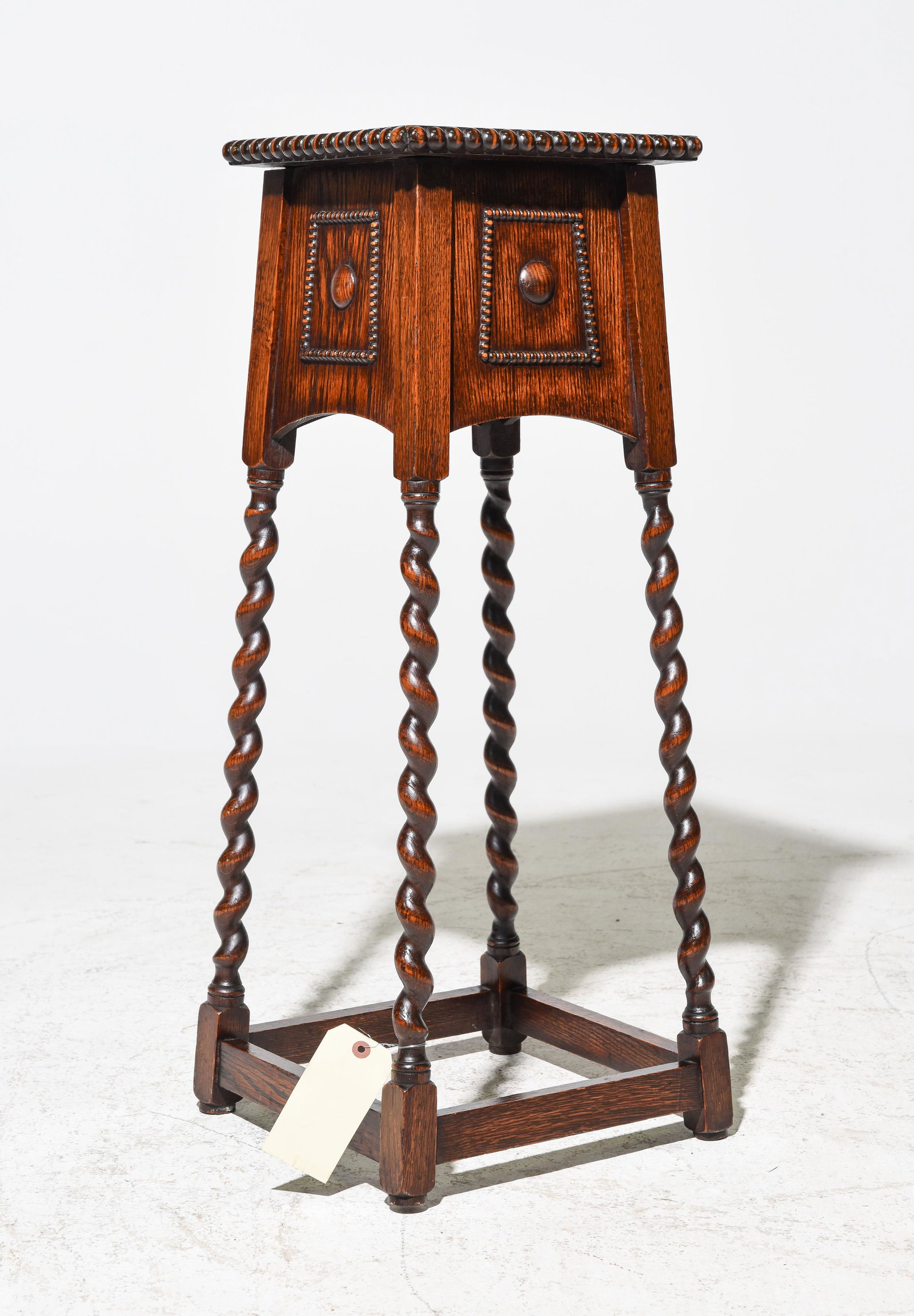 British Oak Barley Twist Plant Stand c.1920's (1 of 3)