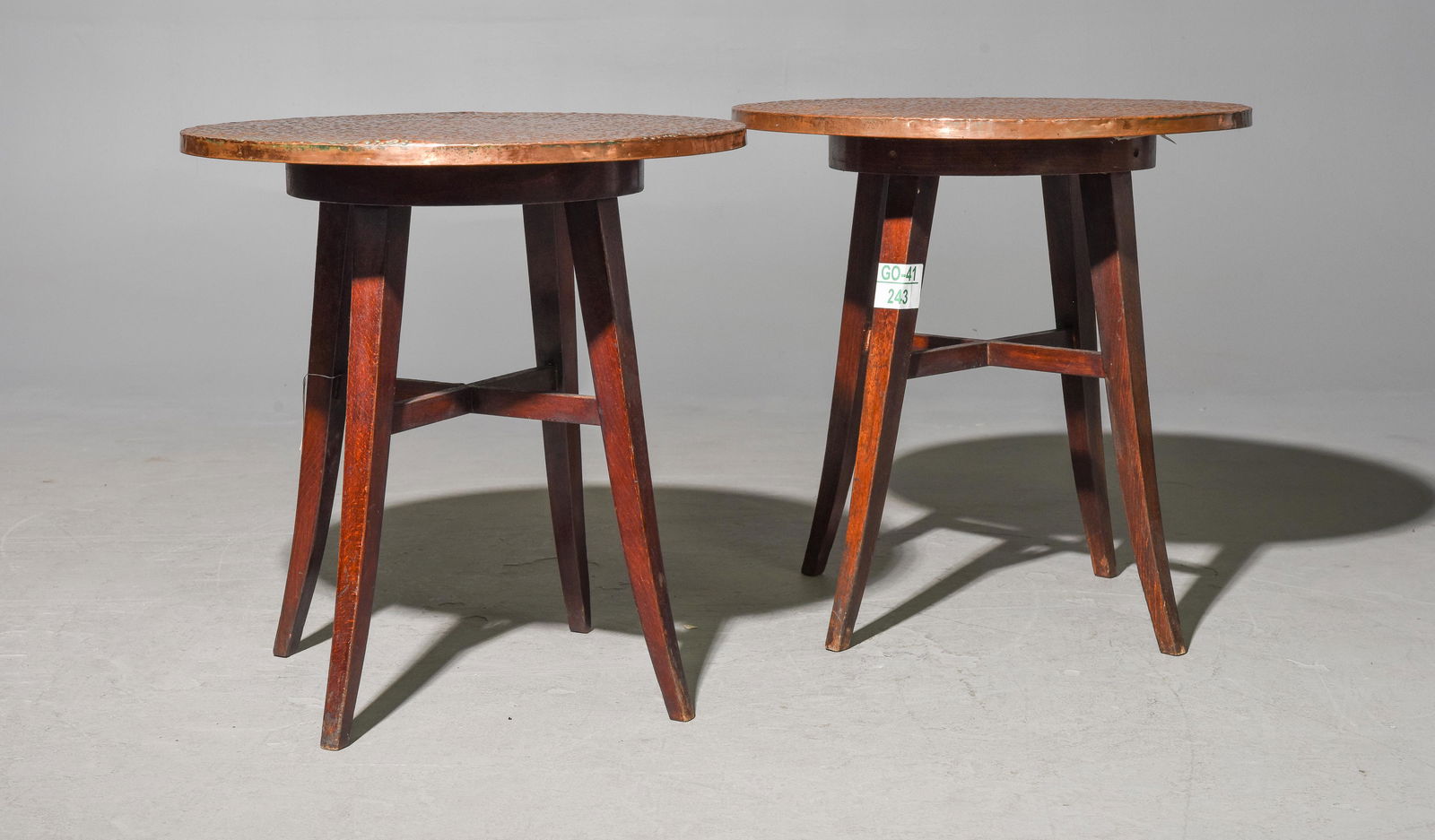 2 British Pub / Bistro Tables with Hammered Copper Tops #1 (1 of 3)