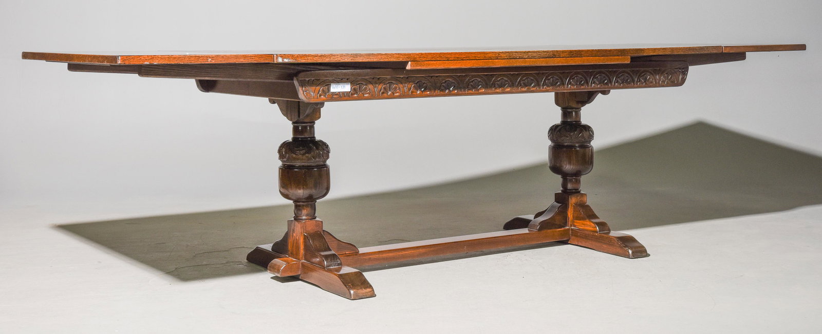 Tudor Style Carved Oak Draw Leaf Table (1 of 3)