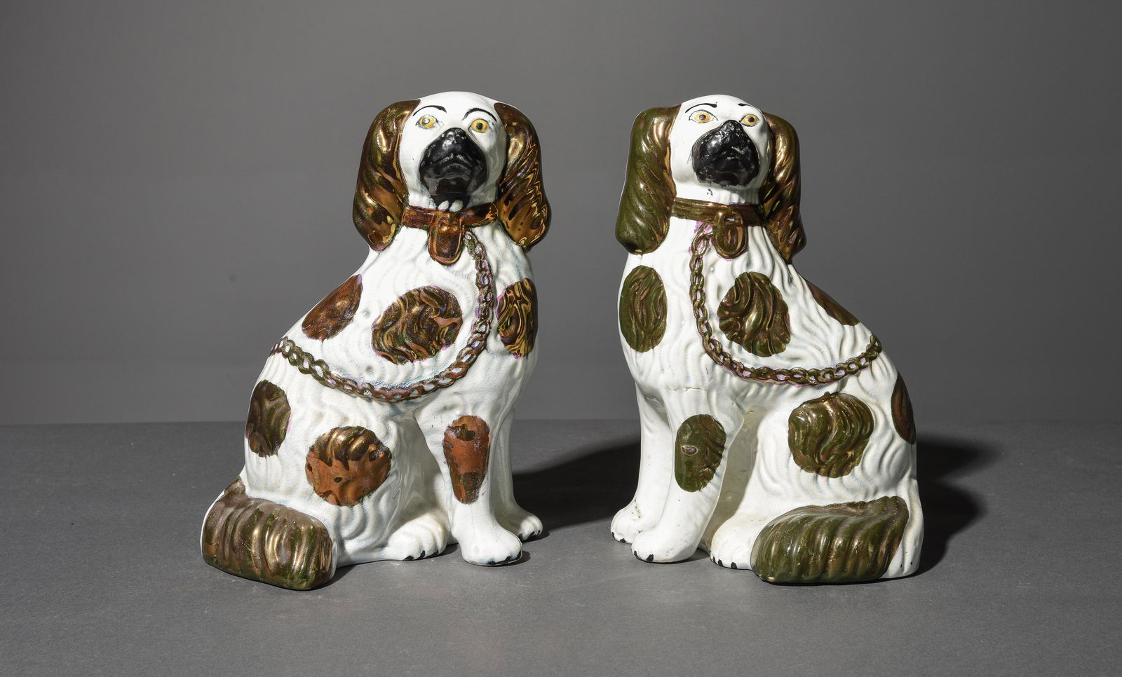 2 King Charles Staffordshire Dogs with Luster (1 of 4)