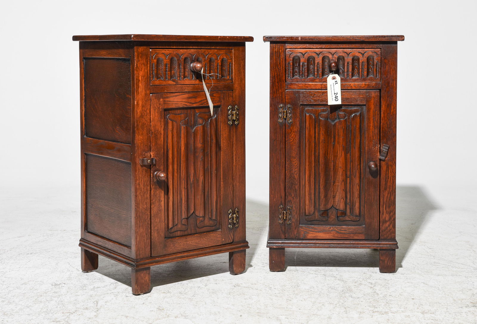 2 British Oak Linen Fold Occasional Cabinets (1 of 4)