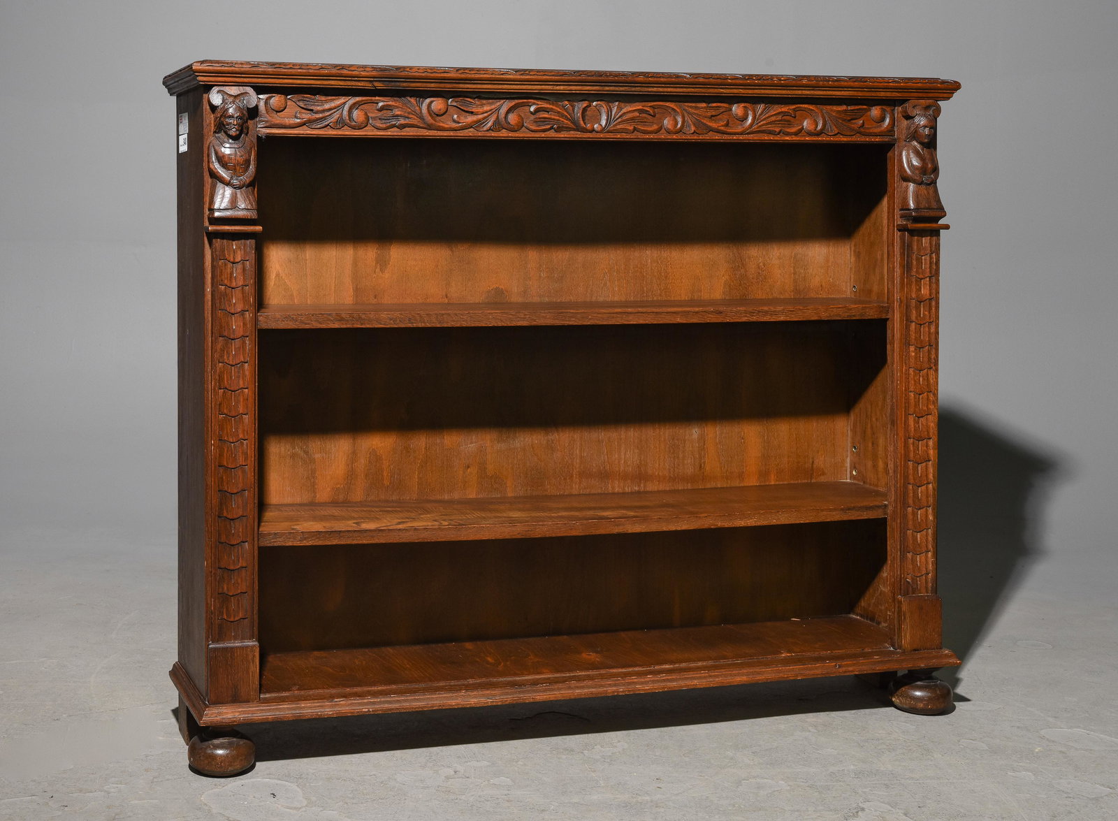 British Oak Open Bookshelf c.1930's (1 of 4)