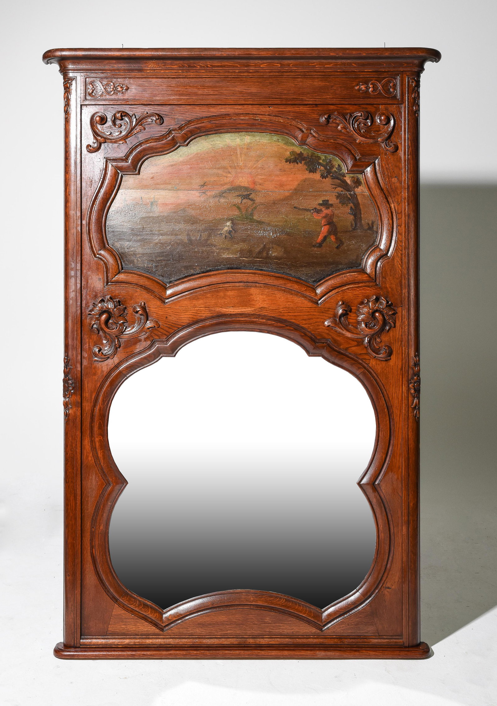 French Oak Trumeau Mirror (1 of 3)
