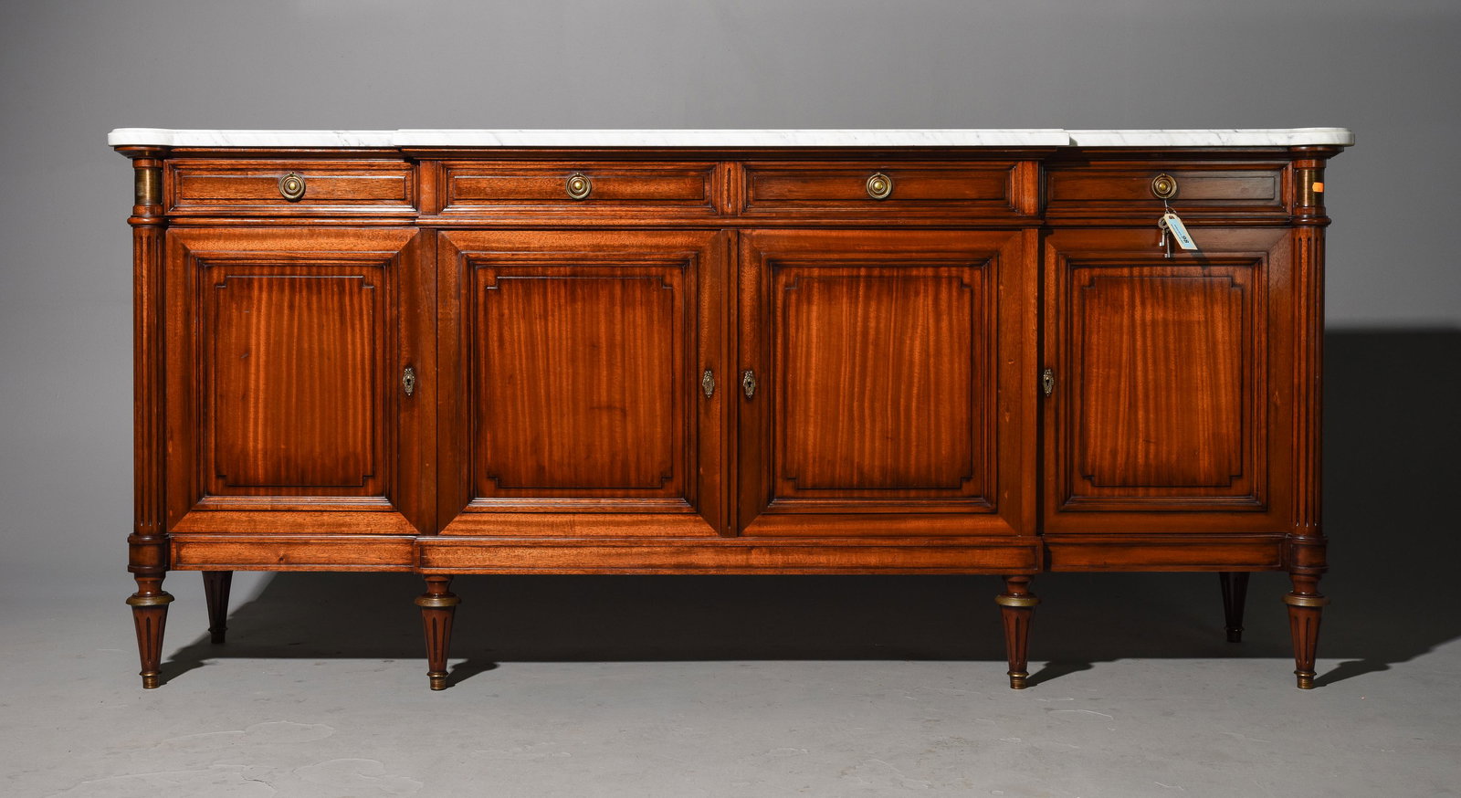 Louis XVI Style White Marble Top Sideboard (1 of 6)