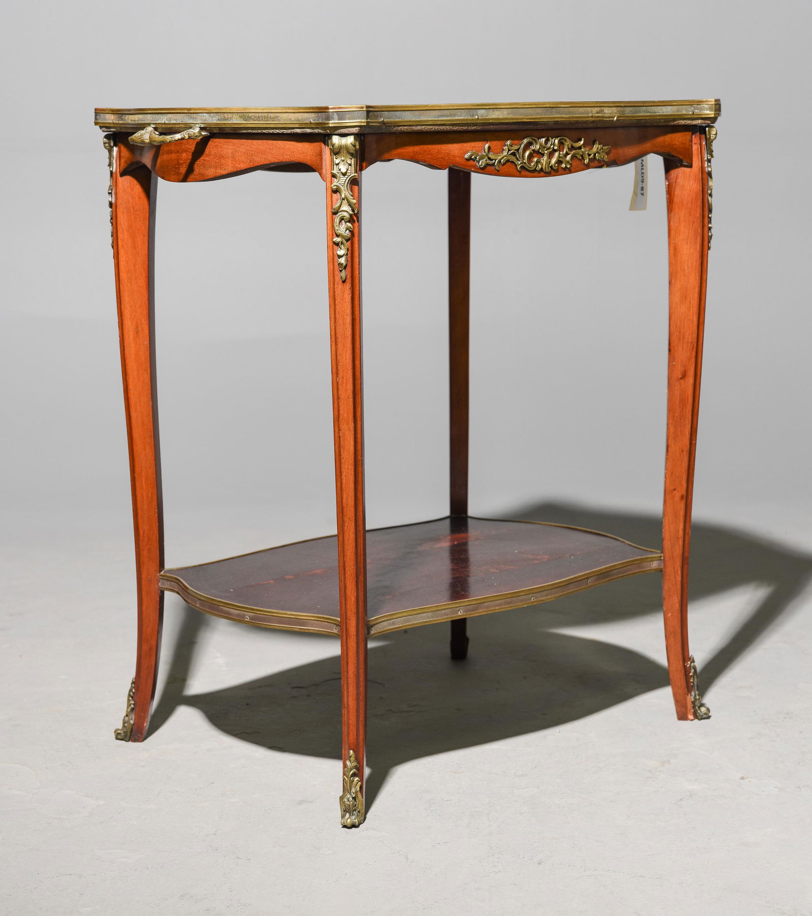 French Onyx Top Walnut Tea Table with Ormolu (1 of 5)