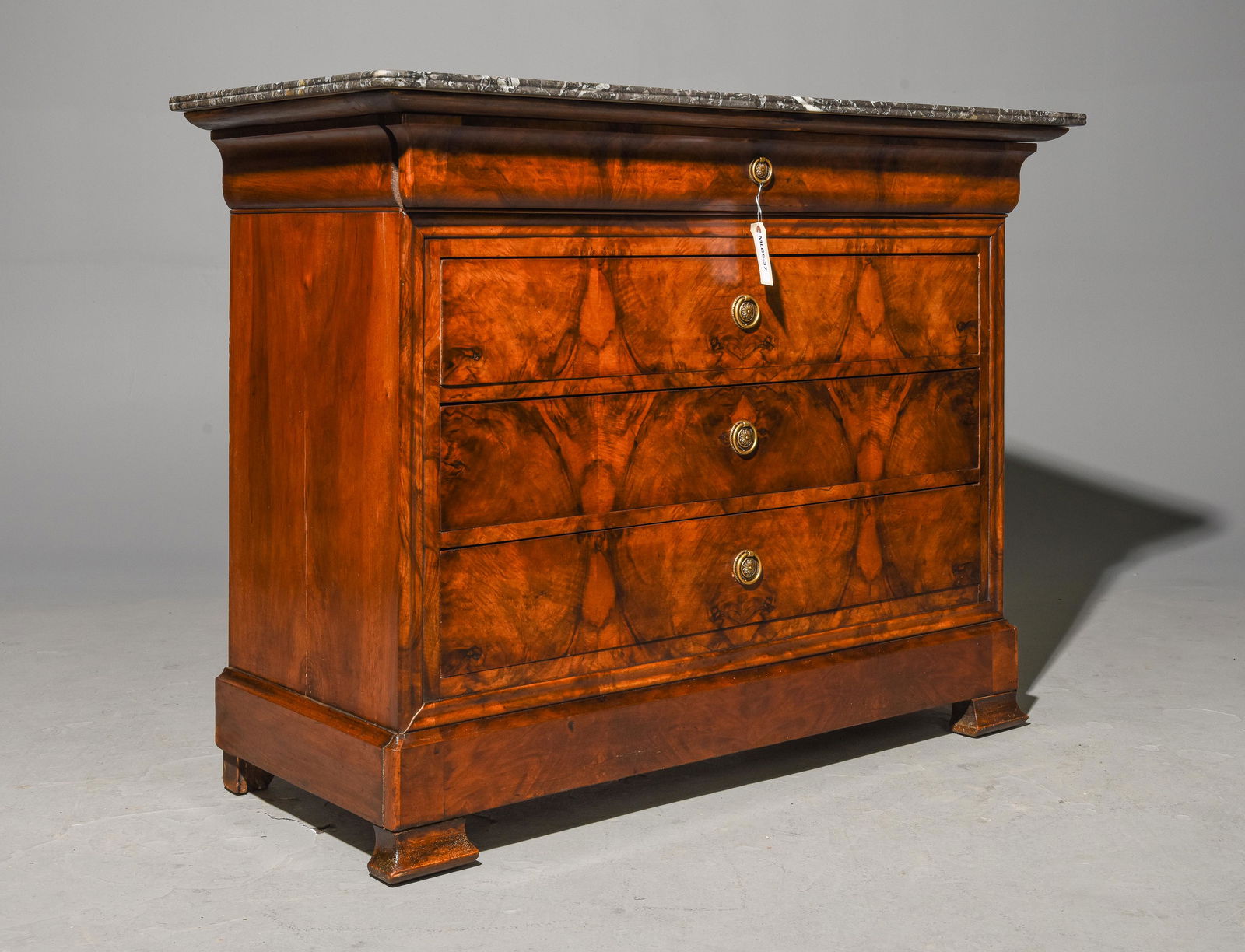Louis Philippe Style Mahogany Marble Top Commode (1 of 6)