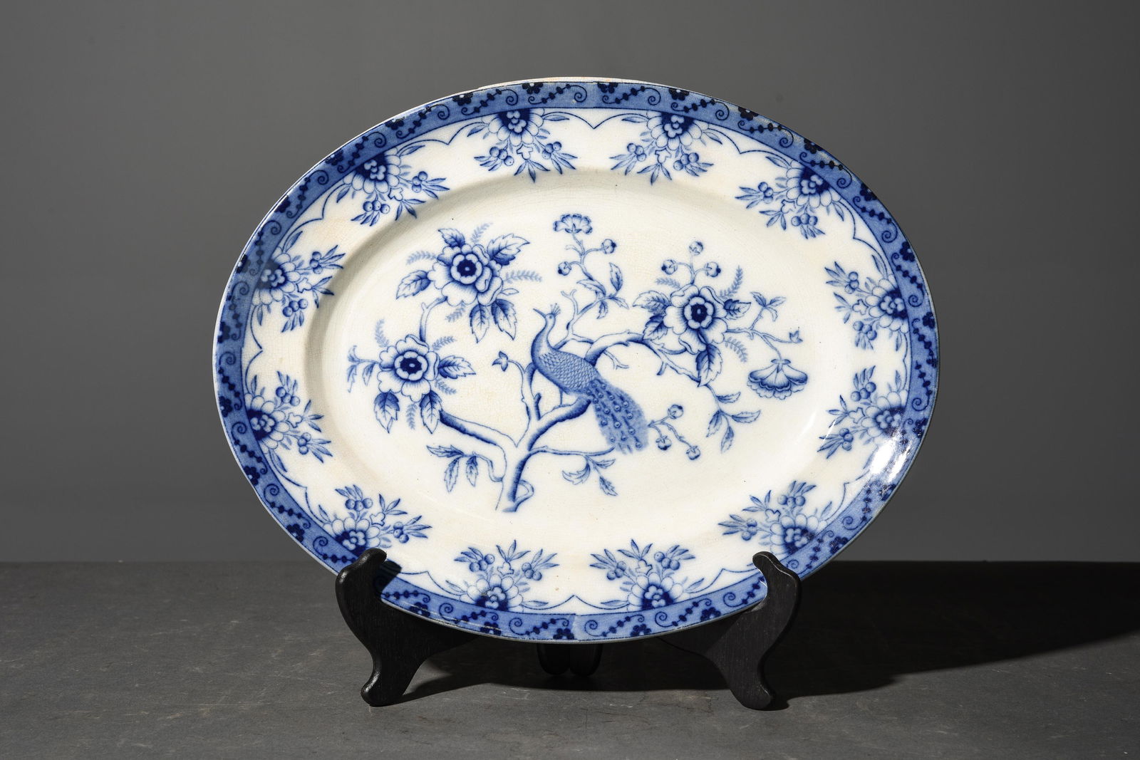 Canton Blue & White Oval Platter (1 of 3)
