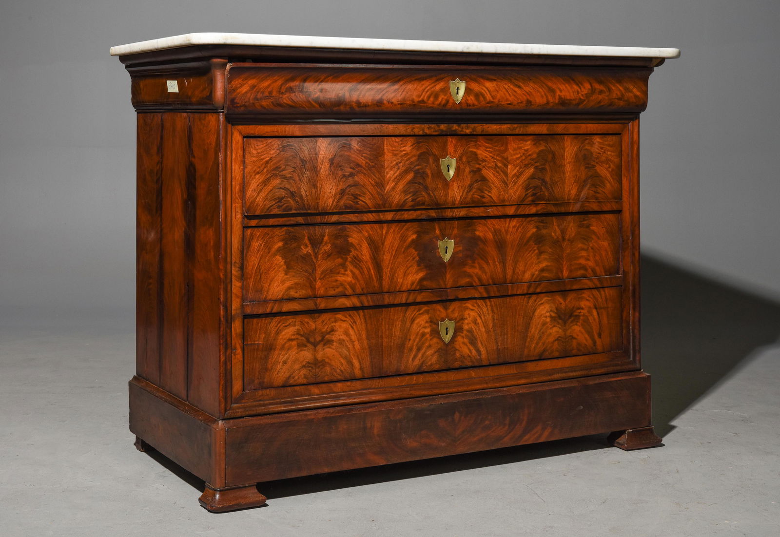 Louis Philippe Style White Marble Top Commode (1 of 3)