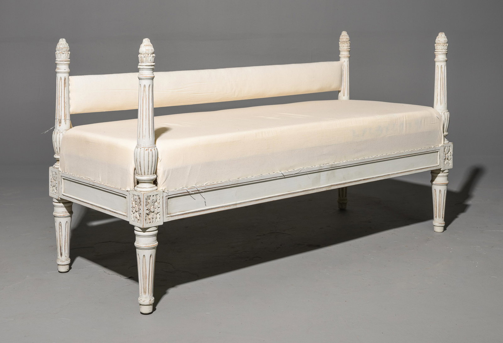 Louis XVI Style Painted Window / Hall Bench (1 of 3)