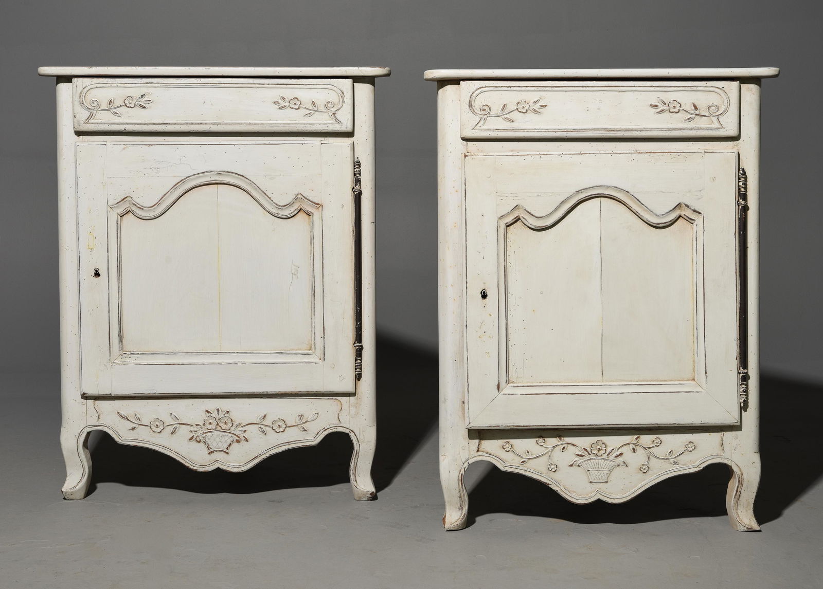 2 French Regency Style Painted Corner Cabinets (1 of 6)