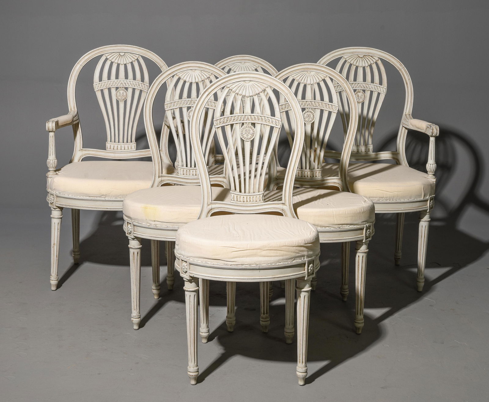 Set of 6 Louis XVI Style Painted Chairs (1 of 4)
