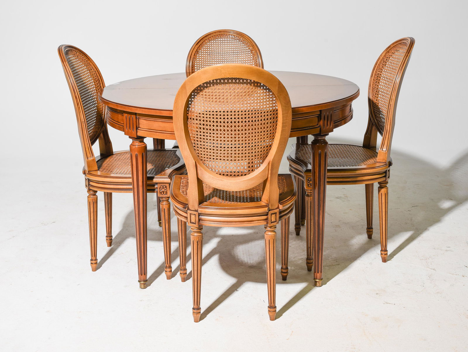 Louis XVI Style Cherry Table & 4 Chairs (1 of 7)