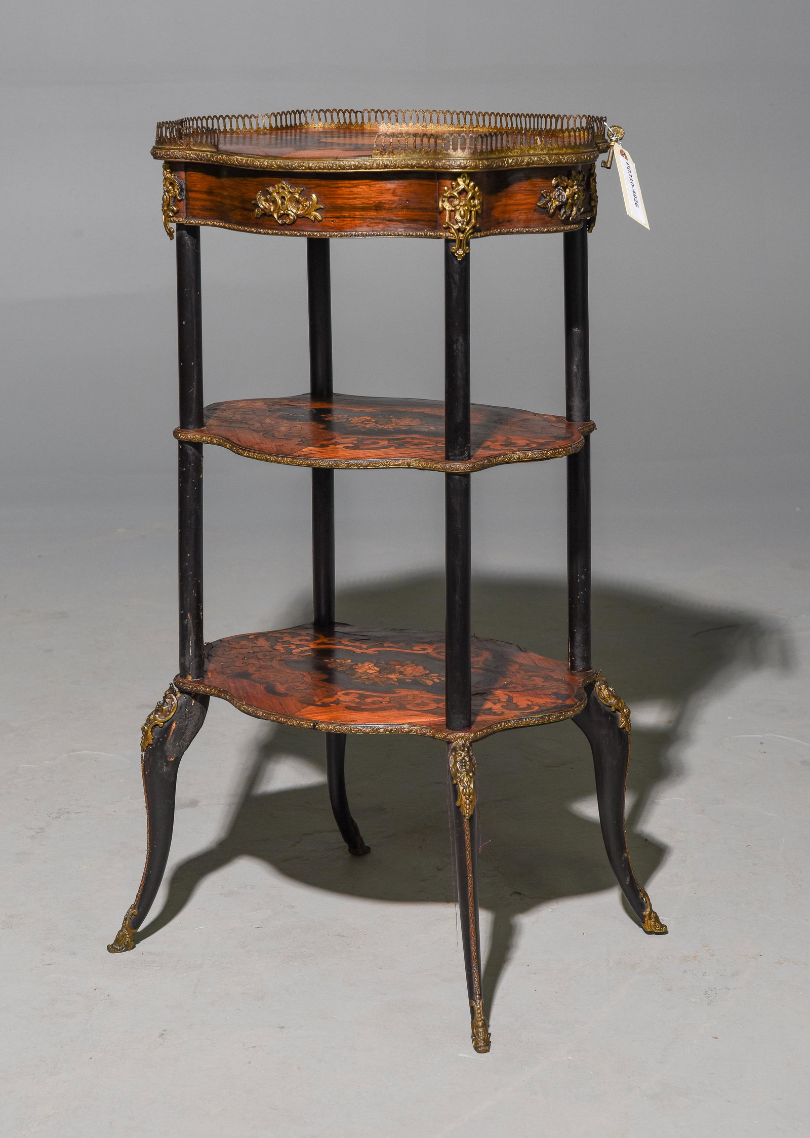 Napoleon III Style Inlaid 3 Tier Occasional Table (1 of 5)