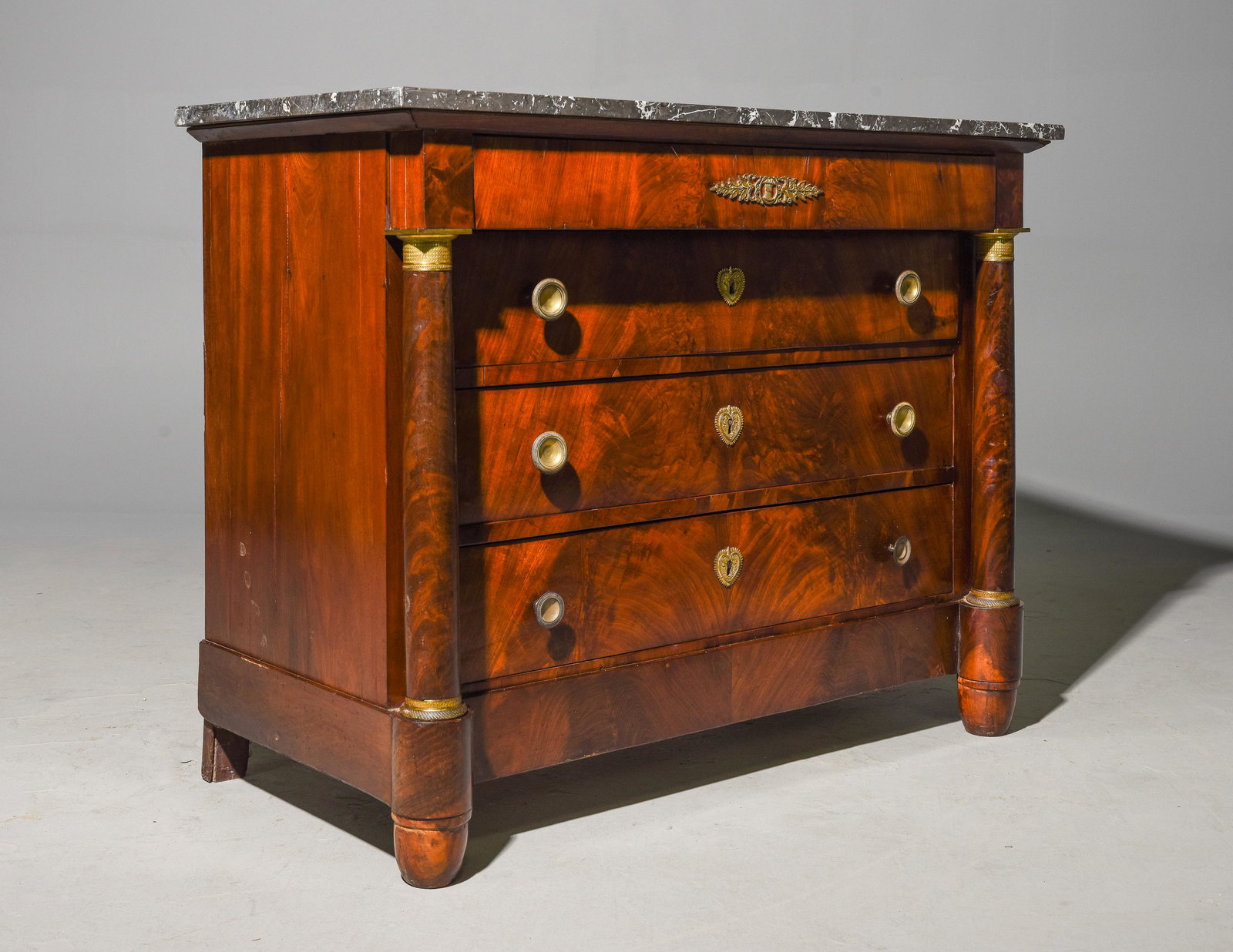 Empire Style Mahogany Marble Top Commode (1 of 9)