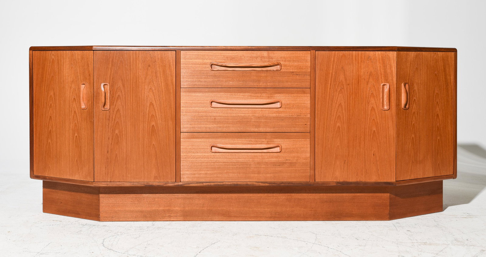 Mid Century Modern Credenza - Gplan: Danish Modern Style Teak Credenza / Sideboard on Plinth Base by British Furniture Maker G-Plan