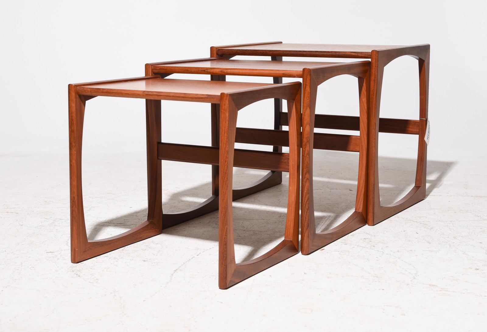 Mid Century Modern Quadrile Nest of 3 Tables #1: Danish Modern Style Teak Quadrile Nest of 3 Tables