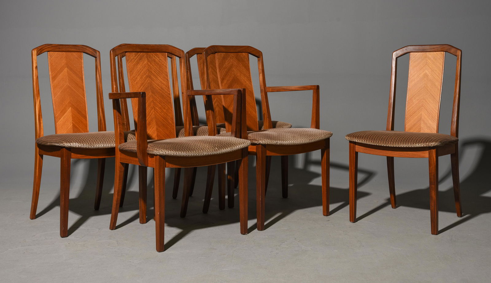 6 Mid Century Modern Chairs by Gplan: 6 Danish Modern Style Dining Chairs by British Furniture Maker G-Plan - Side Chairs are 35.5 inches tall by 19 x 18