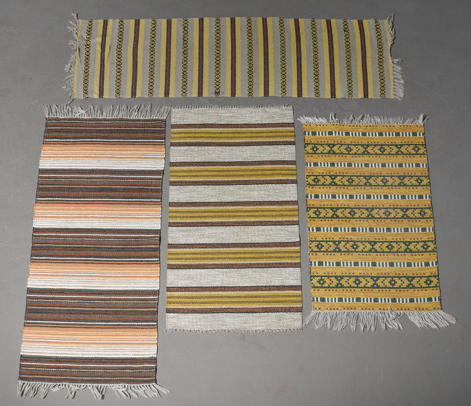 4 Mid Century Handmade Swedish Vinyl Rag Rugs (1 of 5)