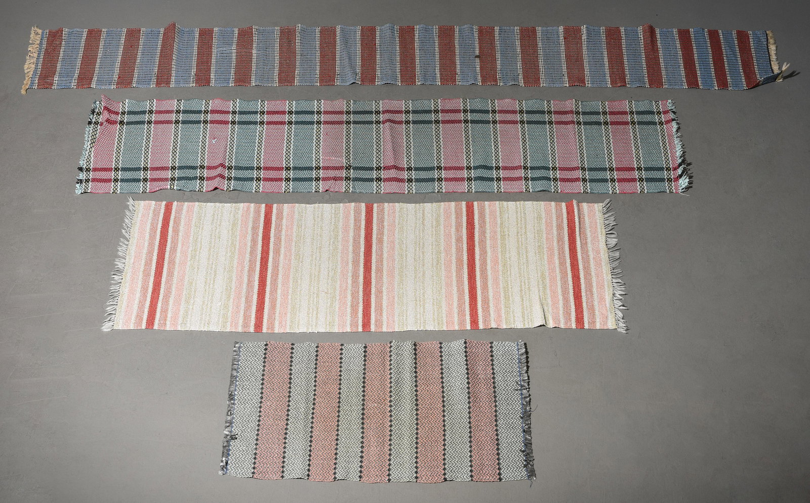 4 Mid Century Handmade Swedish Vinyl Rag Rugs (1 of 5)