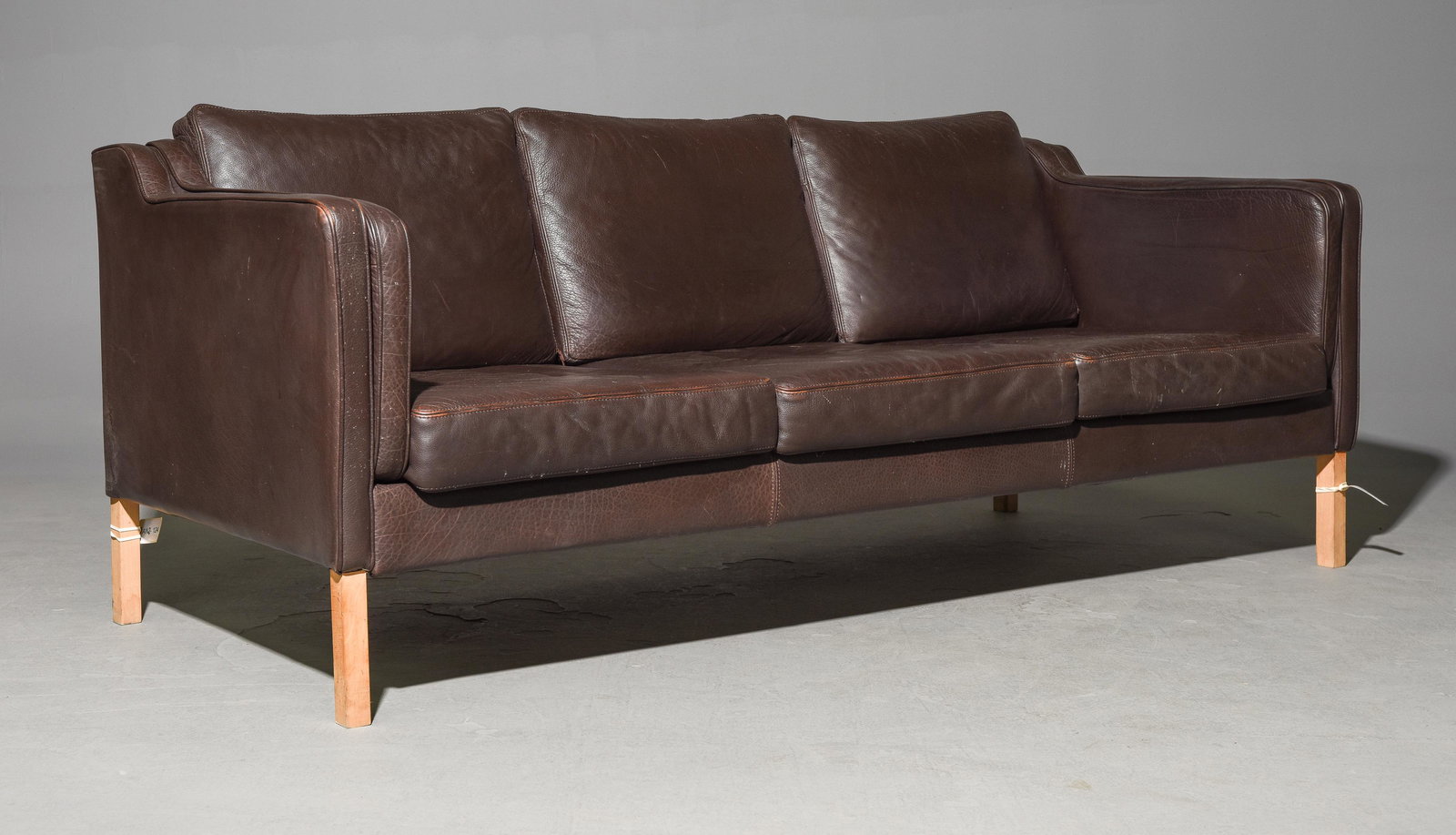 Danish Modern Leather 3 Seater Sofa (1 of 5)