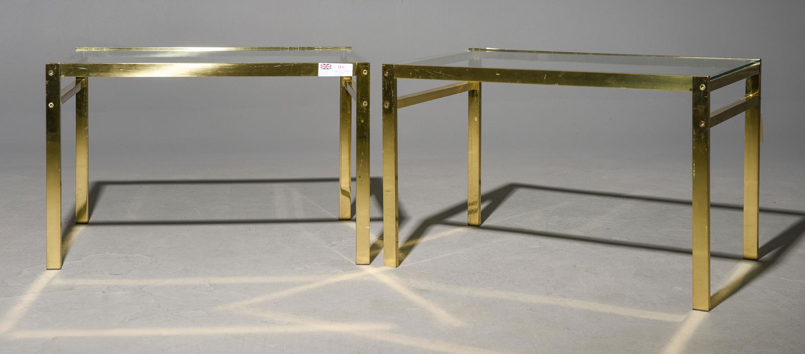 2 Brass Glass Top Occasional Tables (1 of 3)