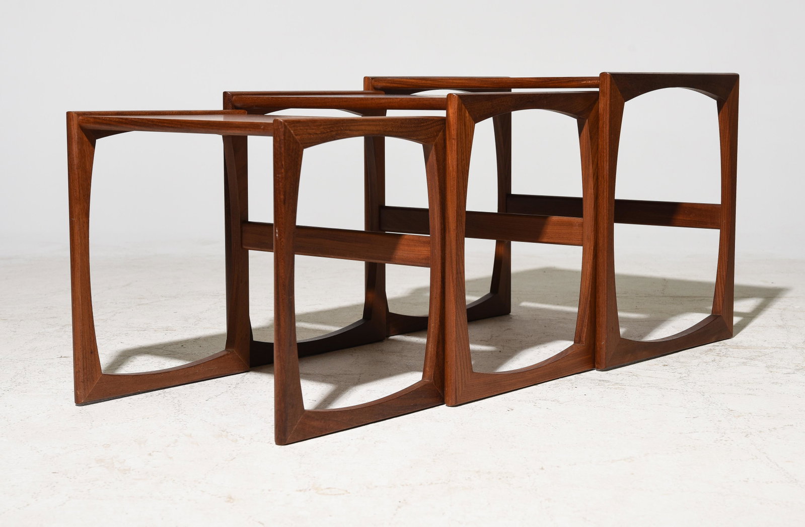Mid Century Modern Quadrile Nest of 3 Tables #1: Danish Modern Teak Quadrile Nest of 3 Tables