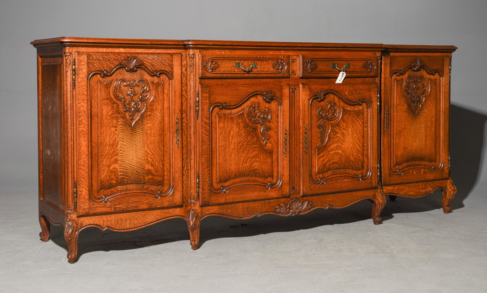 French Louis XV Style Oak Sideboard / Enfilade: French Louis XV Style Oak Sideboard / Enfilade