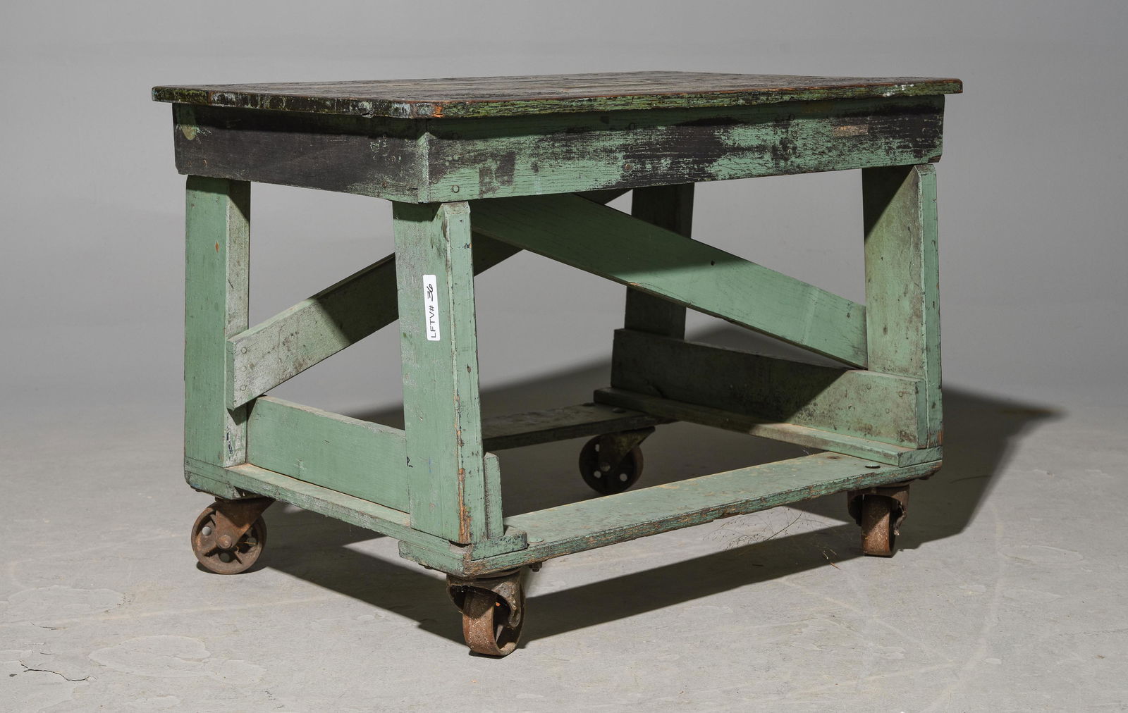 Painted Rolling Industrial / Farm House Table / Cart (1 of 3)