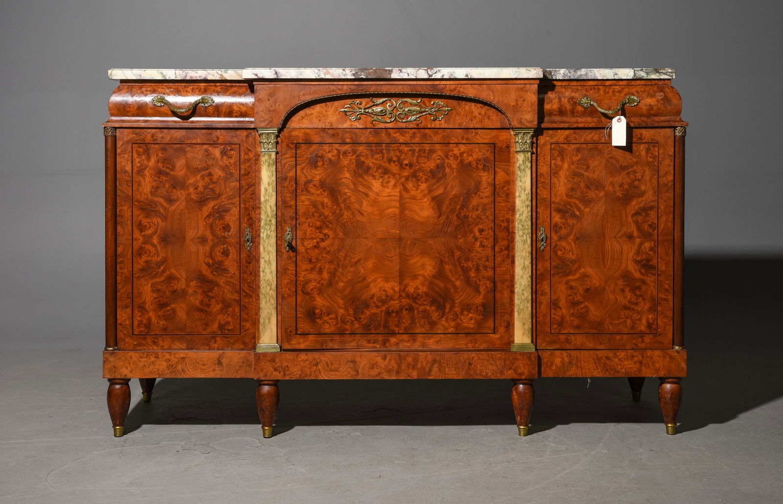 French Walnut Marble Top Sideboard / Enfilade (1 of 7)