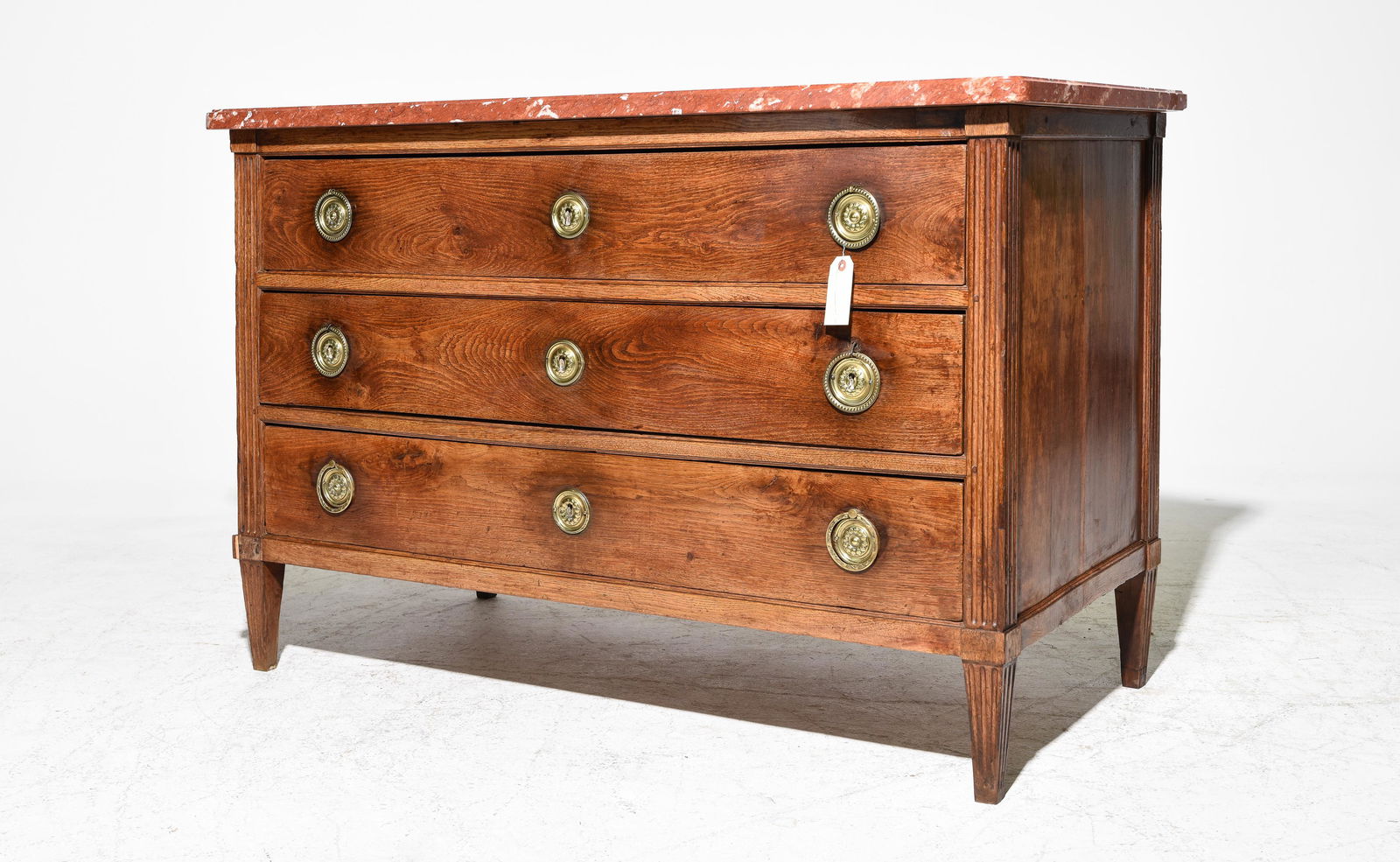 French Louis XVI Style Red Marble Top Chest / Commode (1 of 5)
