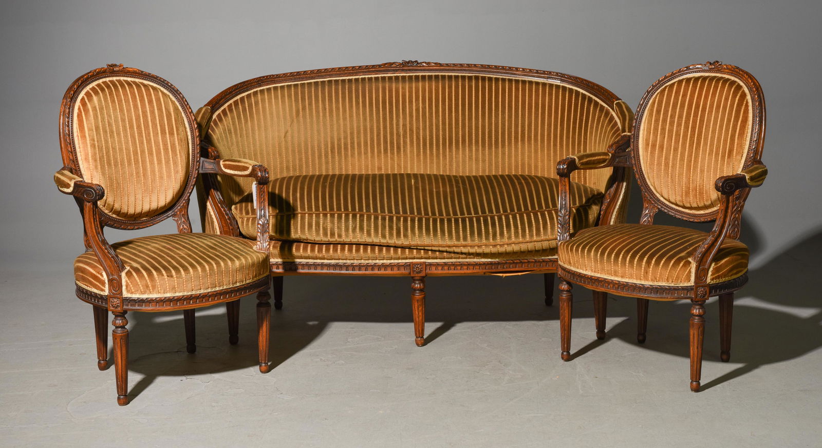 3pc Louis XVI Style Salon Suite - Sofa & 2 Chairs (1 of 7)