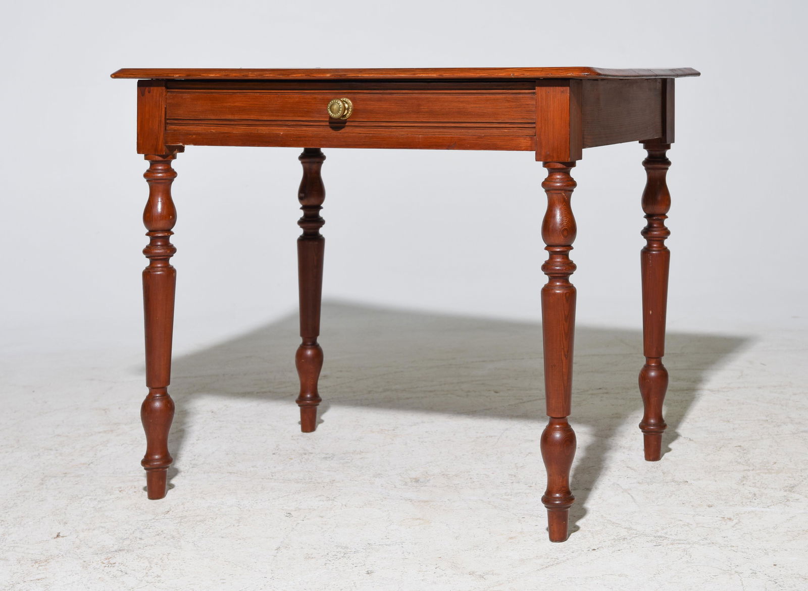 French Single Drawer Turned Leg Table (1 of 3)