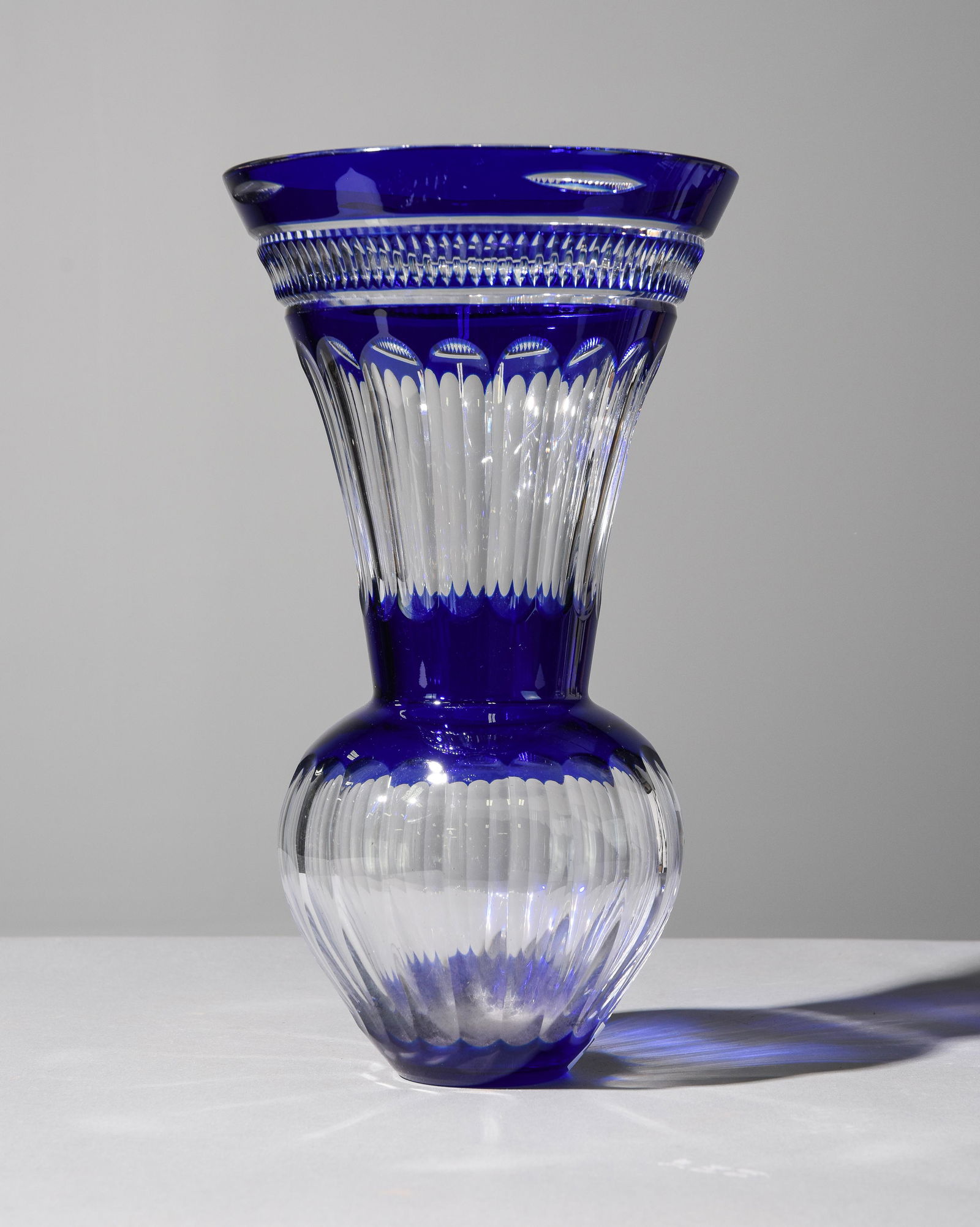 Blue Cobalt Cut Crystal / Glass Vase (1 of 3)